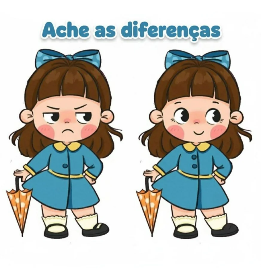Ache a Diferença: Garotinha e seu Guarda-Chuva