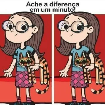 Ache a Diferença: Menina com seu Gatinho