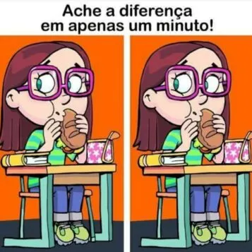Ache a Diferença: Menina no Lanche da Escola