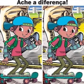 Ache a Diferença: Menino Andando de Skate