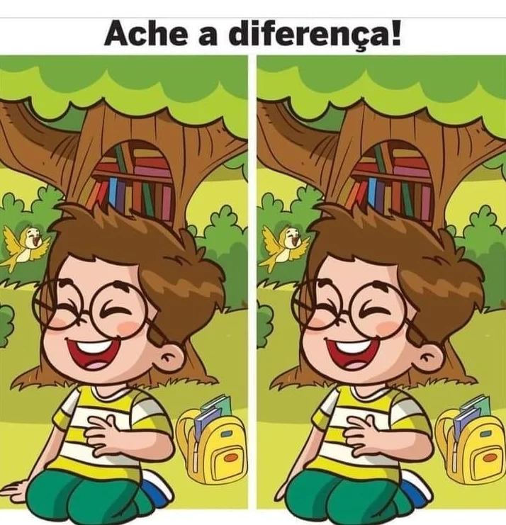 Ache a Diferença: Menino e seus Livros na Floresta