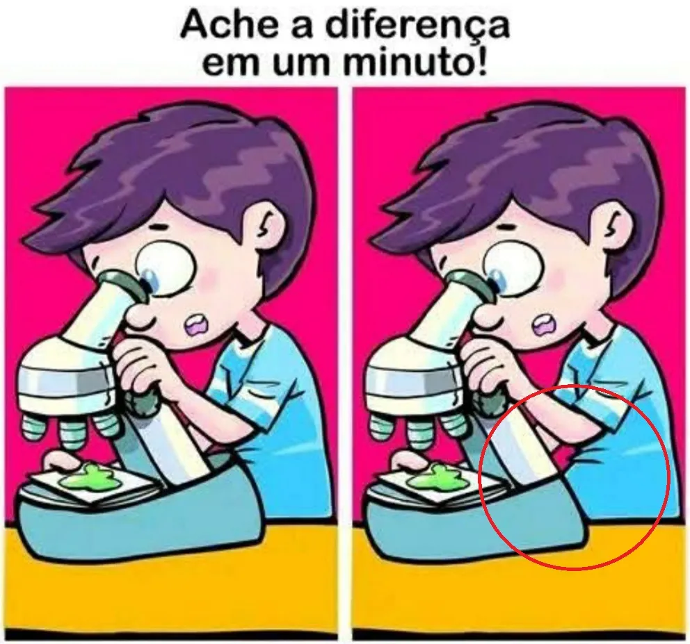 Ache a Diferença: Menino no Microscópio