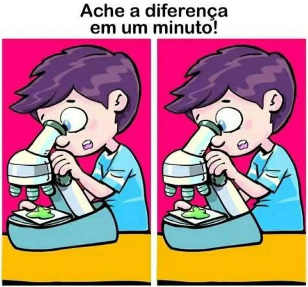 Ache a Diferença: Menino no Microscópio
