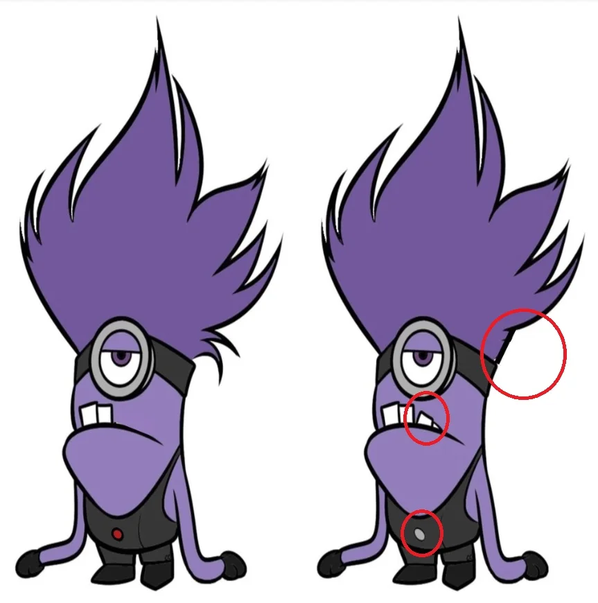 Ache a Diferença: O Minion Roxo