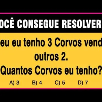 Se eu tenho 3 Corvos vendo outros 2, quantos corvos eu tenho?