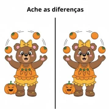 Ache a Diferença: A Ursa Laranja Malabarista