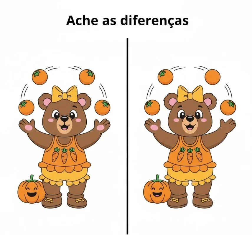 Ache a Diferença: A Ursa Laranja Malabarista