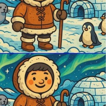 Ache a Diferença: O Esquimó e os Pinguins