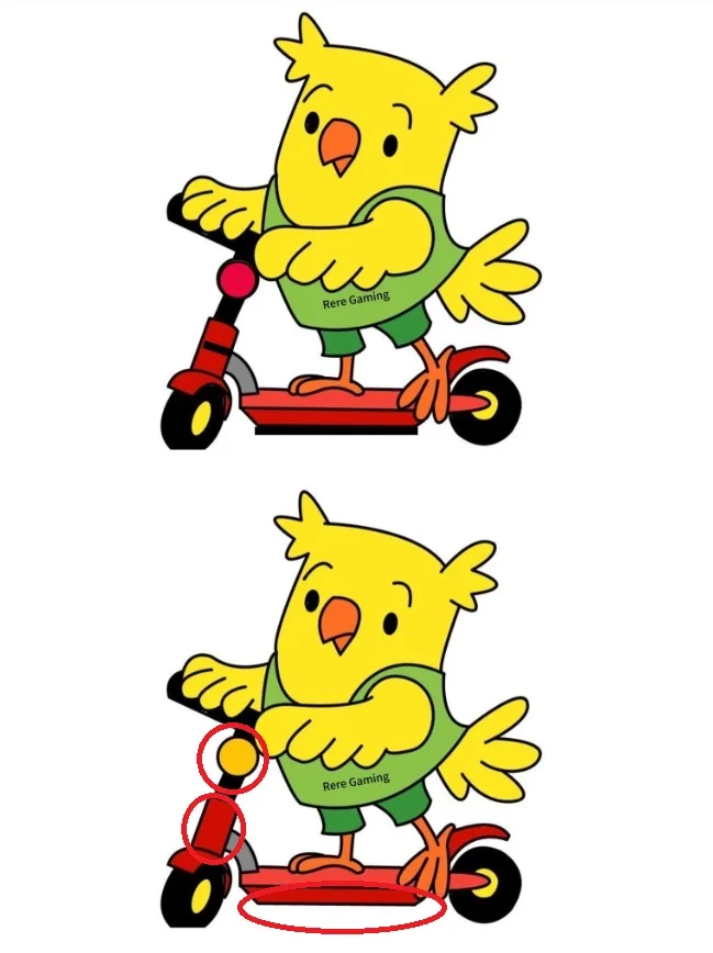 Ache a Diferença: O Passarinho de Patinete