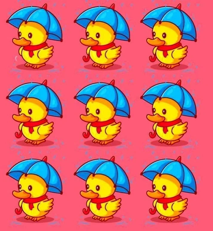 Ache a Diferença: Os Patinhos na Chuva