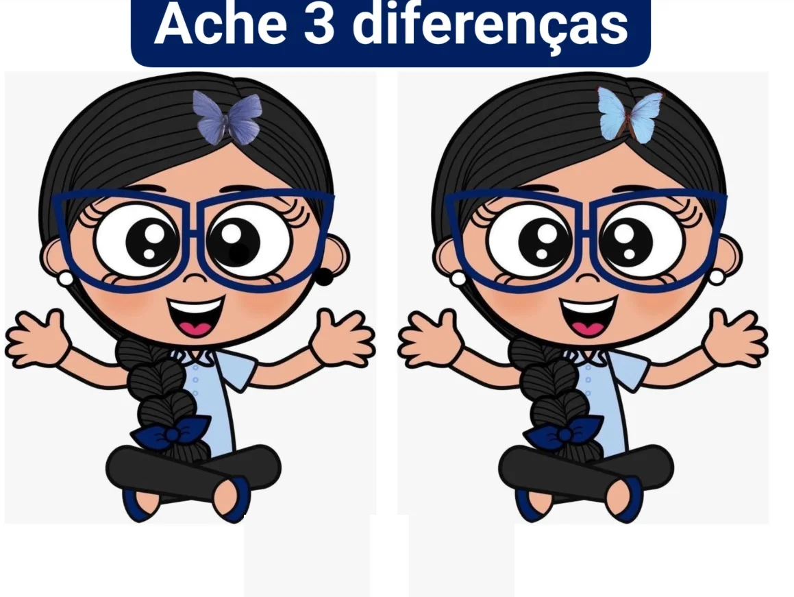 Ache as 3 Diferenças: A Menina de Trança Sentada