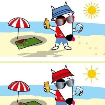 Ache as 7 Diferenças: O Cachorro na Praia