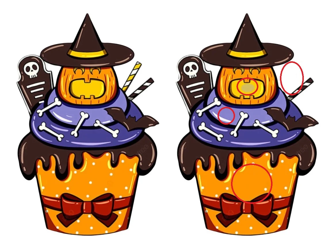 Ache as Diferenças: O Cupcake de Halloween