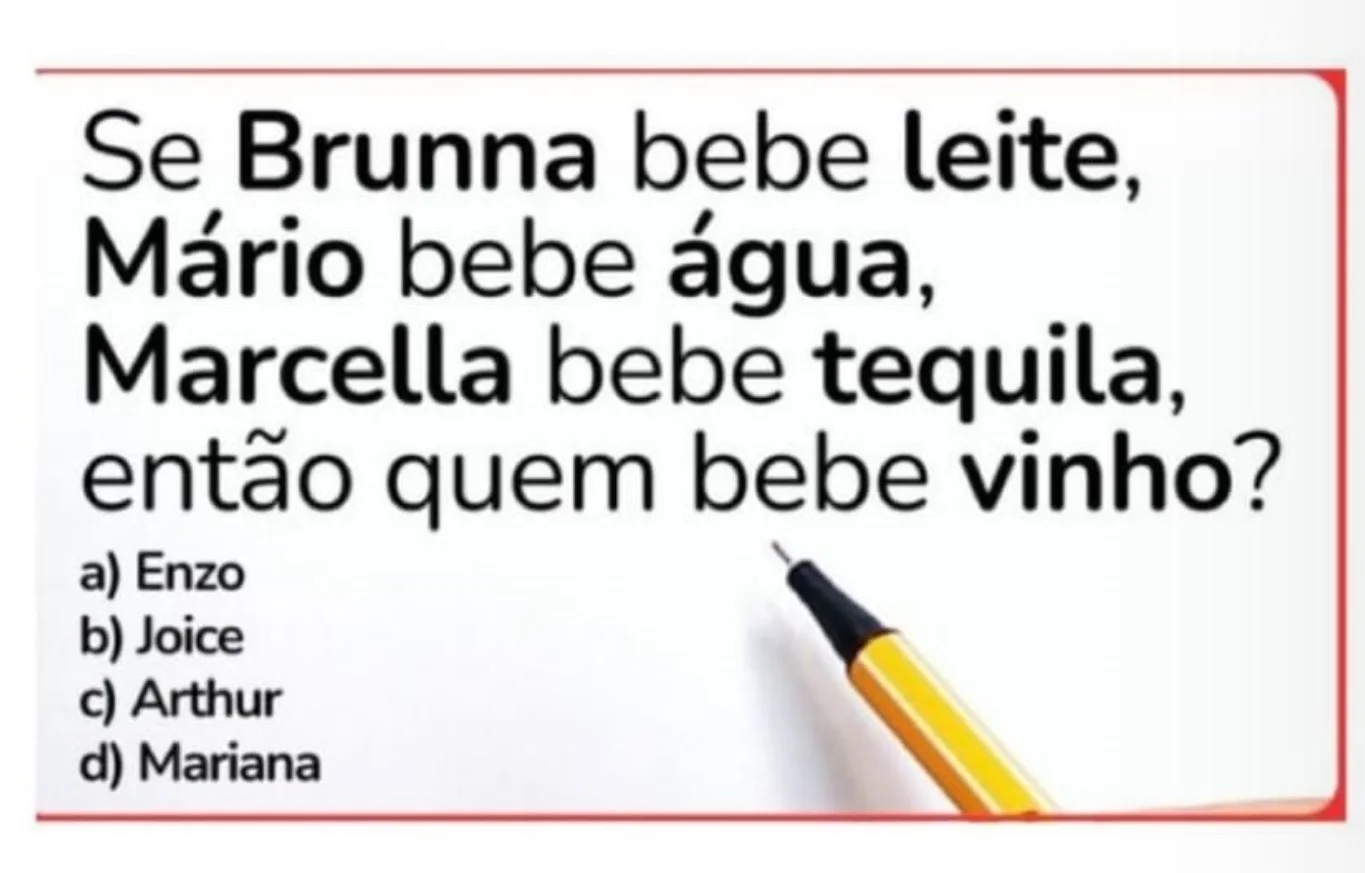 Desafio de Lógica: Quem Bebe o Vinho?