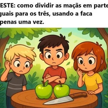 O Desafio das Maçãs: Como Dividir 2 Maçãs entre 3 Pessoas com Apenas um Corte?