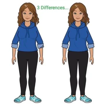 Encontre as 3 Diferenças na Menina de Casaco Azul