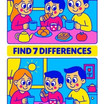 Desafio do Dia: Encontre as 7 Diferenças na Família Tomando Café da Manhã!