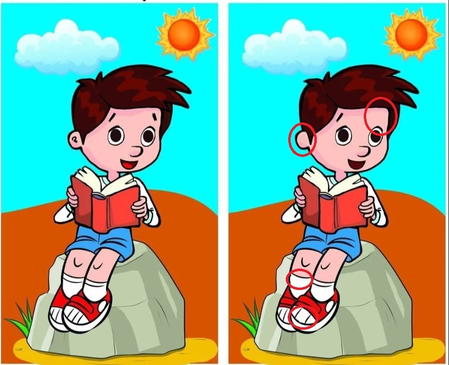 Desafio do Dia: Encontre as Diferenças no Menino Lendo em um Dia de Sol!