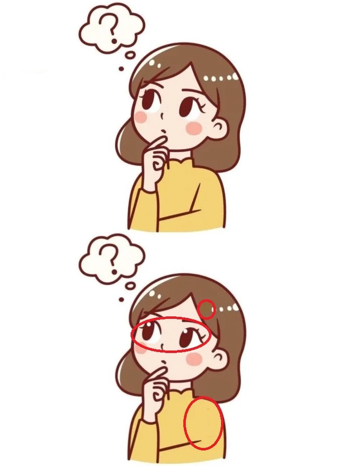 Encontre as 3 Diferenças na Menina Pensativa