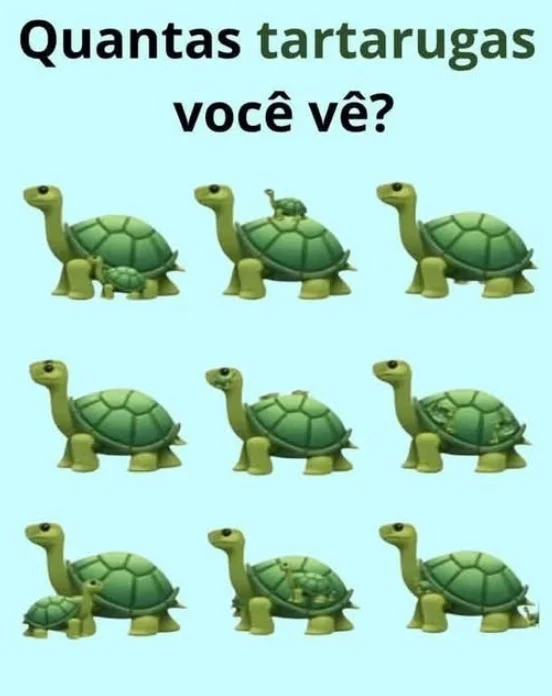 Quantas Tartarugas Você Consegue Ver na Imagem?