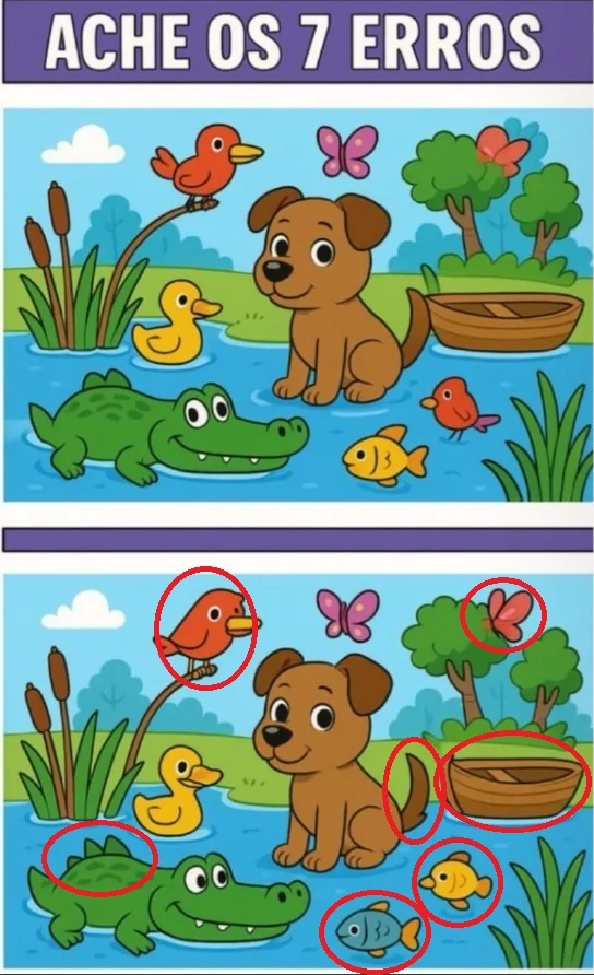 Desafio Visual: Encontre os 7 Erros na Cena do Riacho!