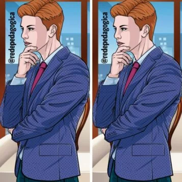 Ache a Diferença: Homem de Negócios Pensativo