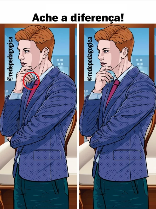 Ache a Diferença: Homem de Negócios Pensativo
