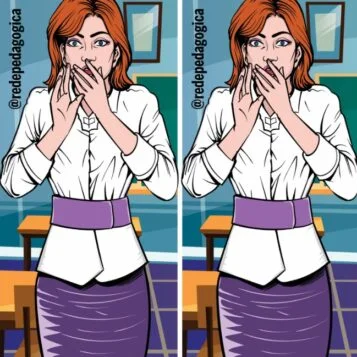 Ache a Diferença: Mulher Ruiva Surpresa no Escritório