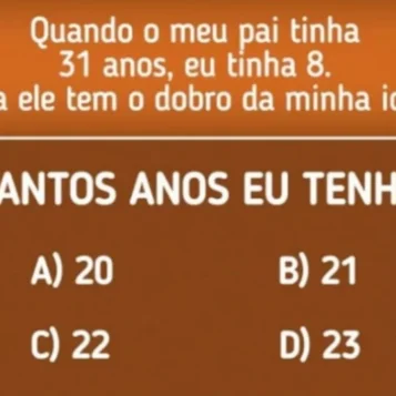 Desafio do Dia: Quando meu pai tinha 31 anos eu tinha 8