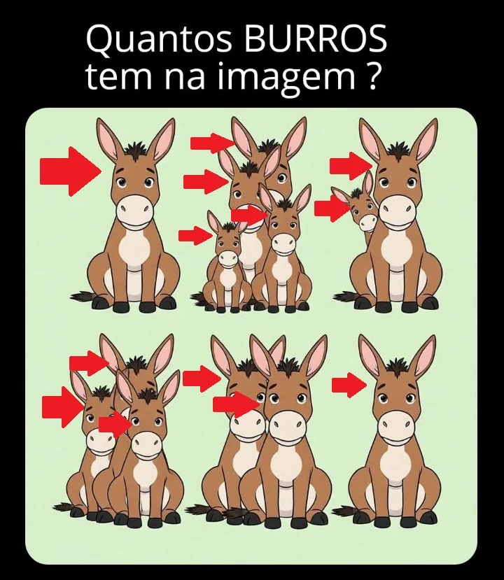 Desafio do Dia: Quantos Burros Estão Escondidos na Imagem?