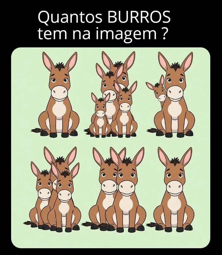 Desafio do Dia: Quantos Burros Estão Escondidos na Imagem?