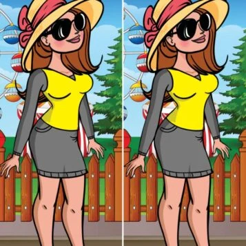 Desafio Visual: Encontre a Diferença na Moça no Parque de Diversões!