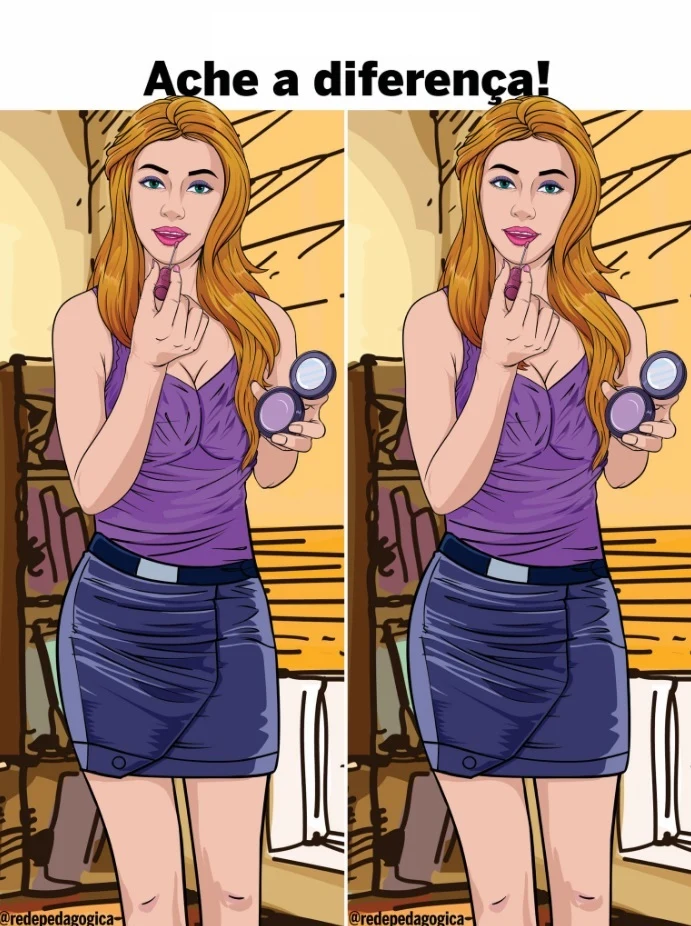 Desafio Visual: Encontre a Diferença na Moça se Maquiando!