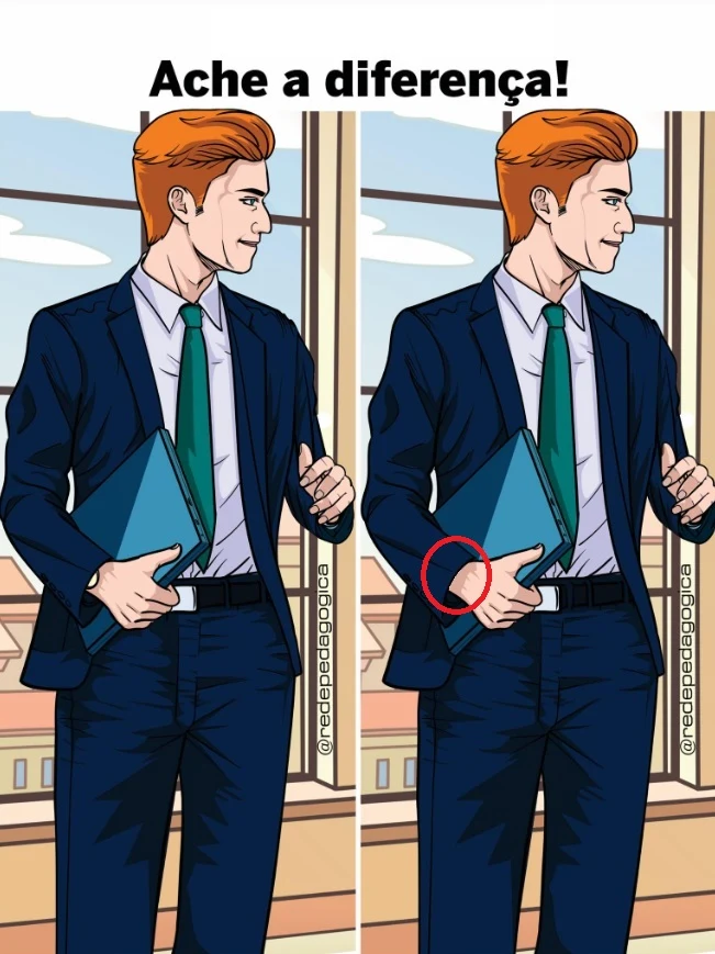 Desafio Visual: Encontre a Diferença no Homem de Negócios Ruivo!