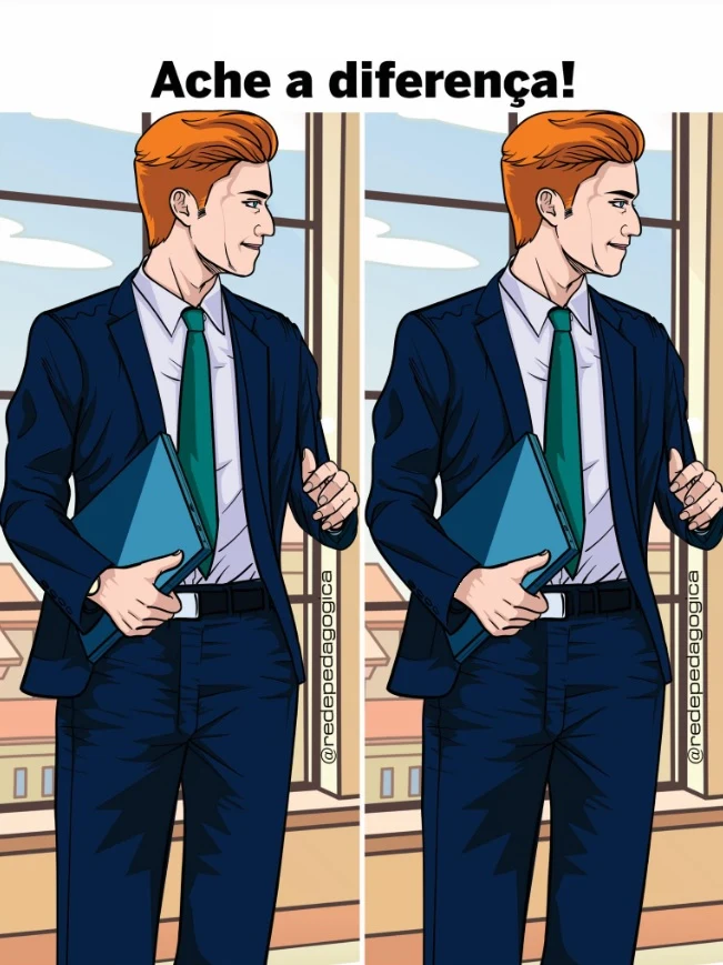 Desafio Visual: Encontre a Diferença no Homem de Negócios Ruivo!