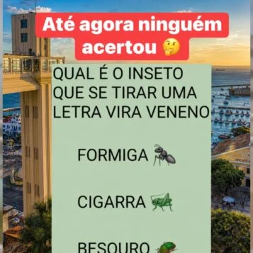 enigma do inseto que vira veneno ao tirar uma letra