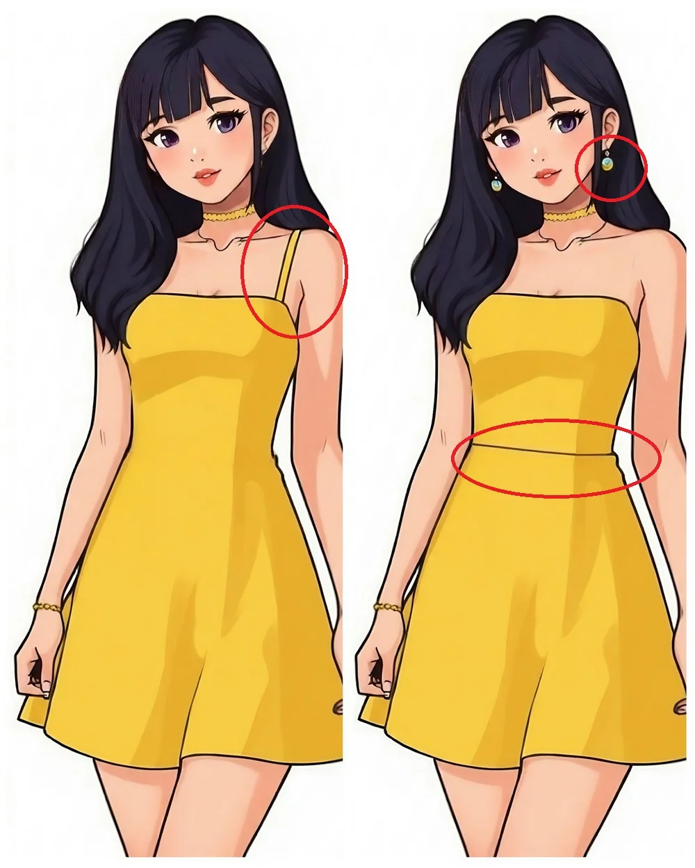Resposta Teste das 3 Diferenças: só os mais atentos encontram as 3 diferenças na menina de amarelo