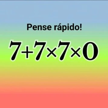 desafio matemático com cálculo 7+7x7x0