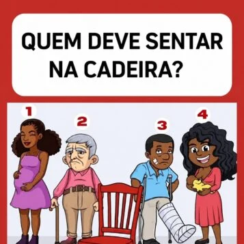 teste psicotécnico com quatro pessoas e uma cadeira