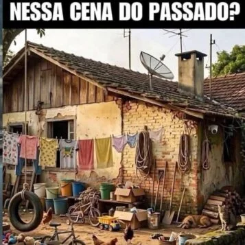 Desafio visual mostra uma antiga casa rural com diversos objetos espalhados e elementos modernos escondidos na cena.