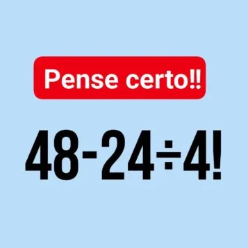 Desafio de matemática com a expressão 48 - 24 ÷ 4! para encontrar o resultado correto.