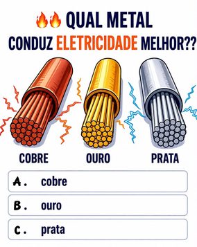 Desafio sobre qual metal conduz eletricidade melhor entre cobre ouro e prata