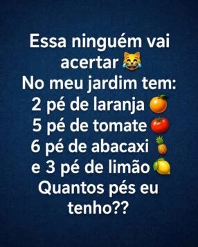 Desafio dos pés de frutas com laranja, tomate, abacaxi e limão